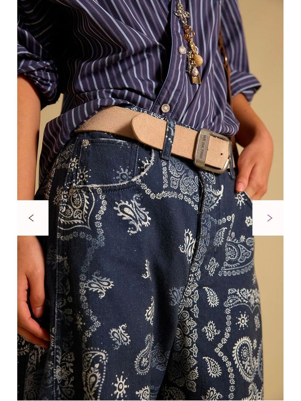 CURRENT- $128|Sz.29|We The Free Good Luck Printed Barrel Jeans - Picture 3 of 3